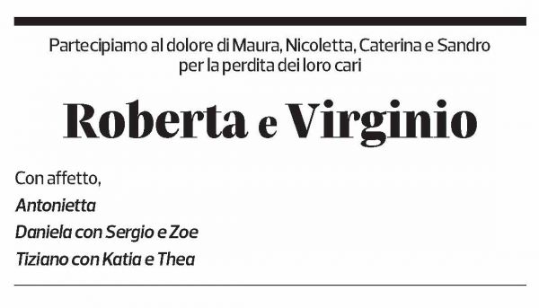 Annuncio funebre Roberta E Virginio 