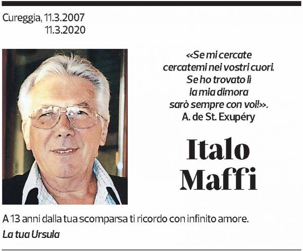 Annuncio funebre Italo Maffi