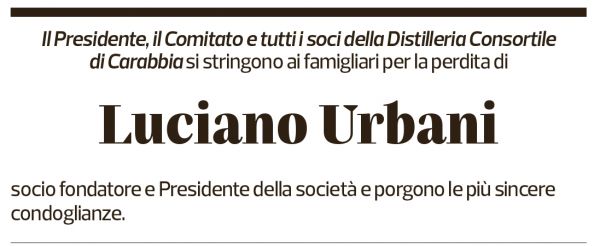 Annuncio funebre Luciano Urbani