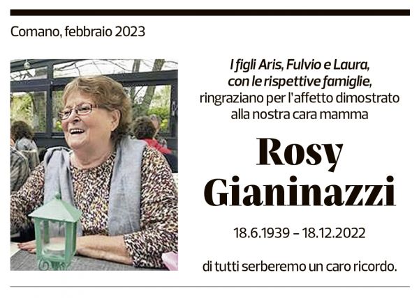 Annuncio funebre Rosy Gianinazzi