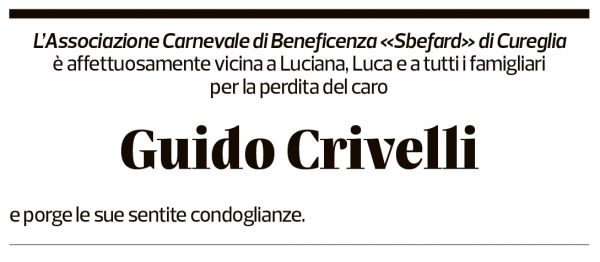 Annuncio funebre Guido Crivelli