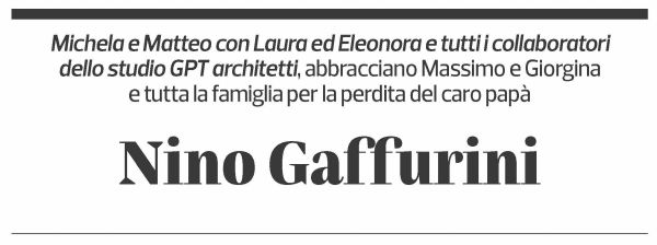 Annuncio funebre Luigi Gaffurini