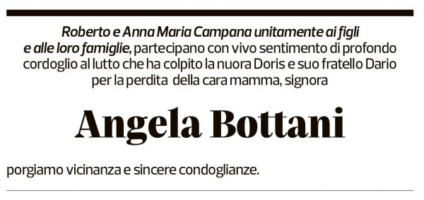 Annuncio funebre Angela Bottani