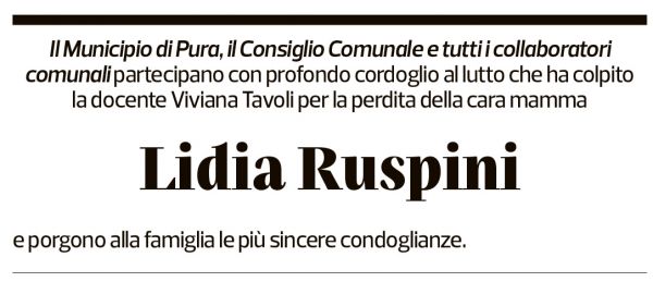 Annuncio funebre Lidia Ruspini