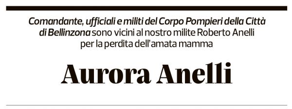 Annuncio funebre Aurora Anelli