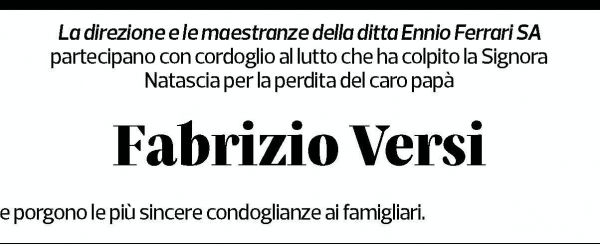 Annuncio funebre Fabrizio Versi