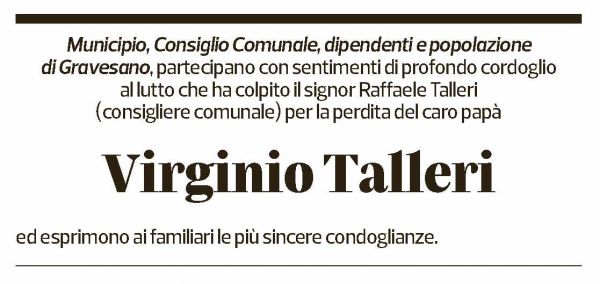 Annuncio funebre Virginio Talleri