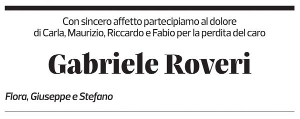 Annuncio funebre Gabriele Roveri