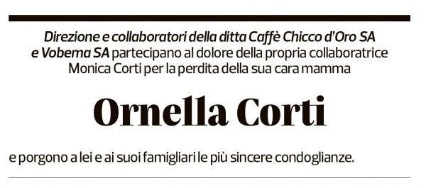 Annuncio funebre Ornella Corti