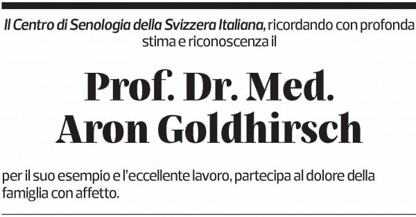 Annuncio funebre Aron Goldhirsch