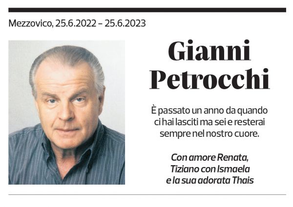 Annuncio funebre Gianni Petrocchi