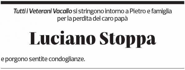 Annuncio funebre Luciano Stoppa