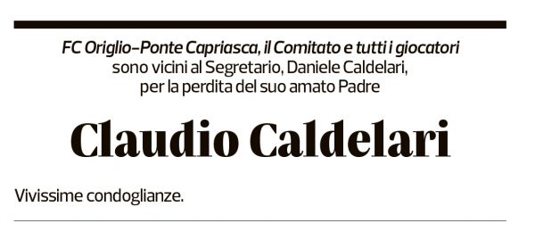 Annuncio funebre Claudio Caldelari