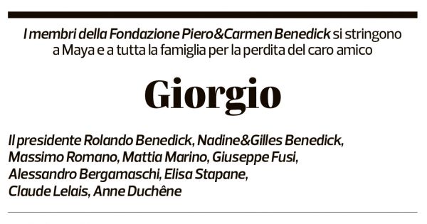 Annuncio funebre Giorgio Foppa