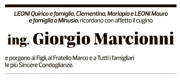 Annuncio funebre Giorgio Marcionni