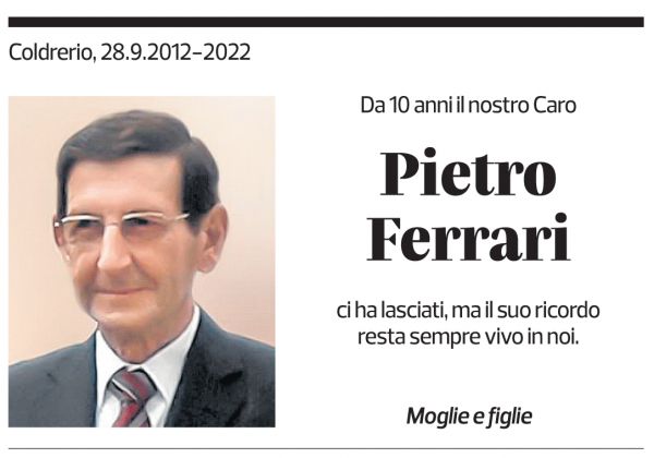 Annuncio funebre Pietro Ferrari