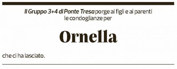 Annuncio funebre Ornella Negrini