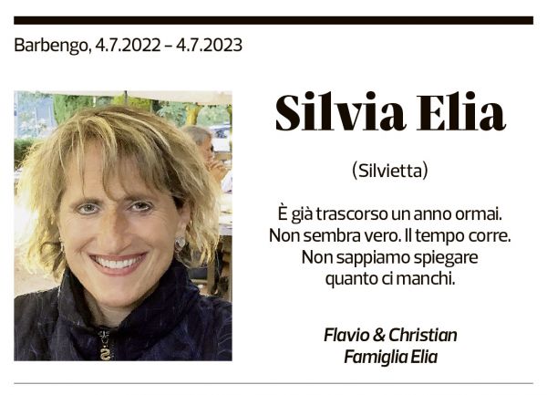 Annuncio funebre Silvia Elia