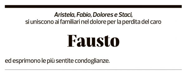 Annuncio funebre Fausto Gianini