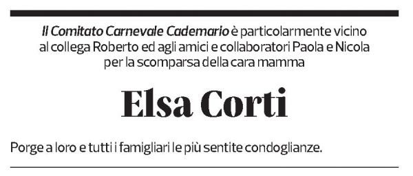 Annuncio funebre Elsa Corti