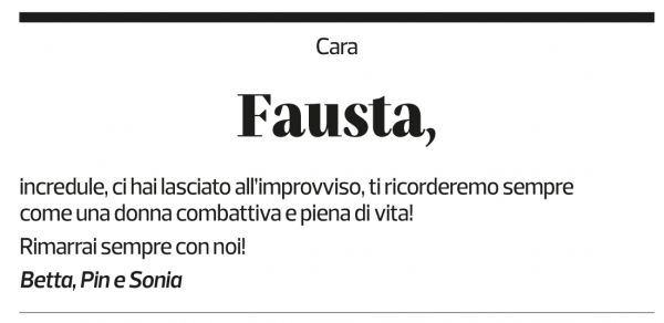 Annuncio funebre Fausta 