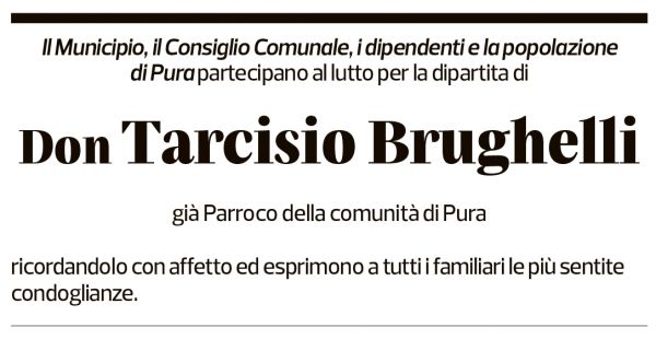 Annuncio funebre Tarcisio Brughelli