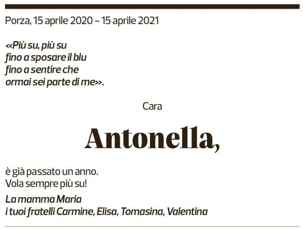 Annuncio funebre Antonella -