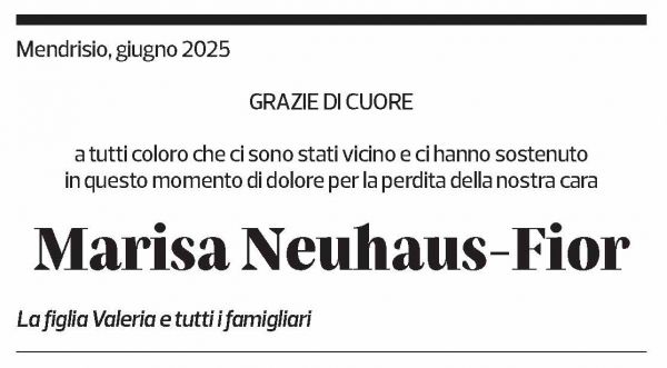 Annuncio funebre Marisa Neuhaus-fior