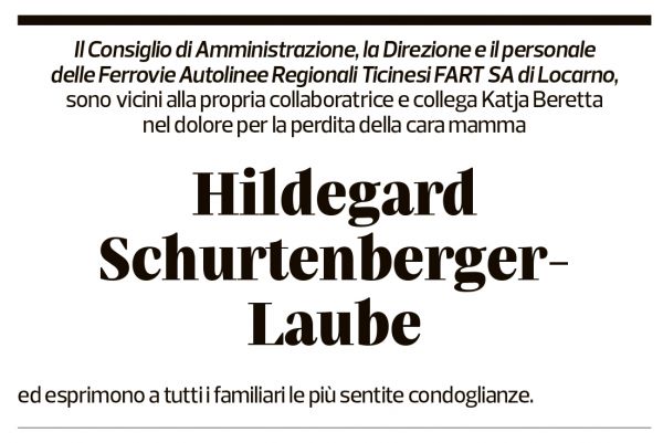 Annuncio funebre Hildegard Schurtenberger-laube