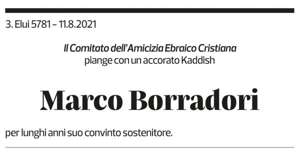 Annuncio funebre Marco Borradori