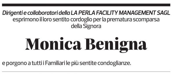 Annuncio funebre Monica Benigna