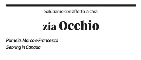 Annuncio funebre Olivia Ponci