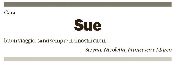 Annuncio funebre Susanne Messerli Villa