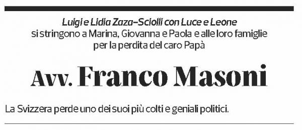 Annuncio funebre Franco Masoni