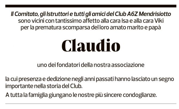 Annuncio funebre Claudio Vitalini