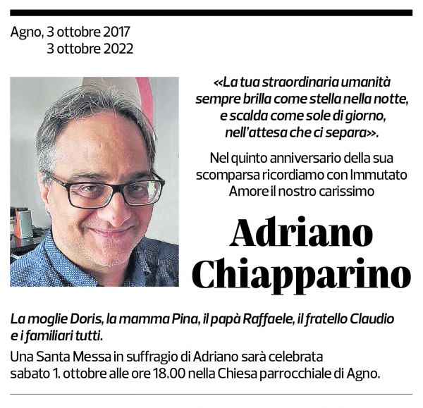 Annuncio funebre Adriano Chiapparino