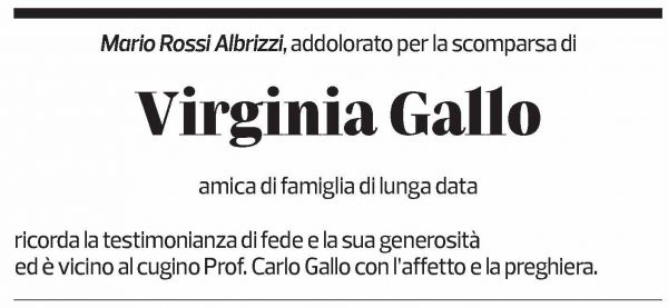 Annuncio funebre Virginia Gallo