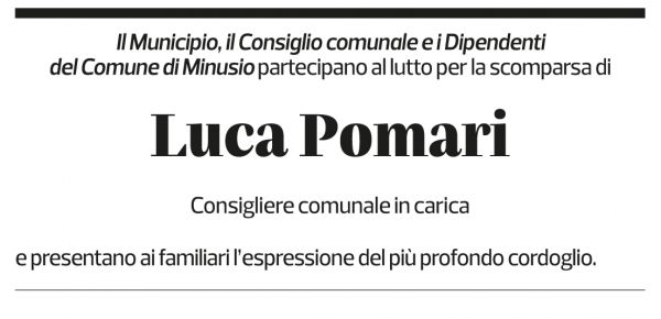 Annuncio funebre Luca Pomari