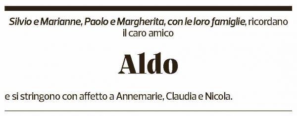 Annuncio funebre Aldo Crivelli