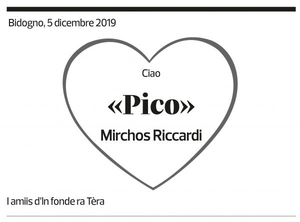 Annuncio funebre Mirchos Riccardi