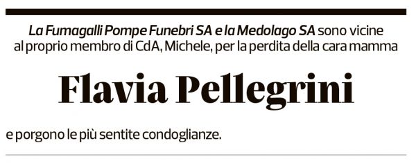 Annuncio funebre Flavia Pellegrini