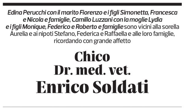 Annuncio funebre Enrico Soldati