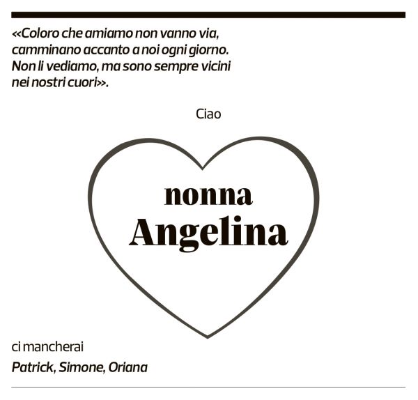 Annuncio funebre Angelina Fontana