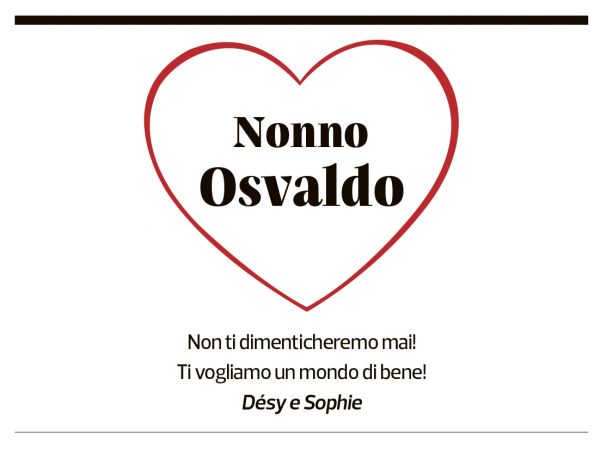 Annuncio funebre Osvaldo Kühne
