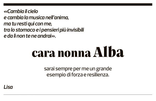 Annuncio funebre Alba Baserga