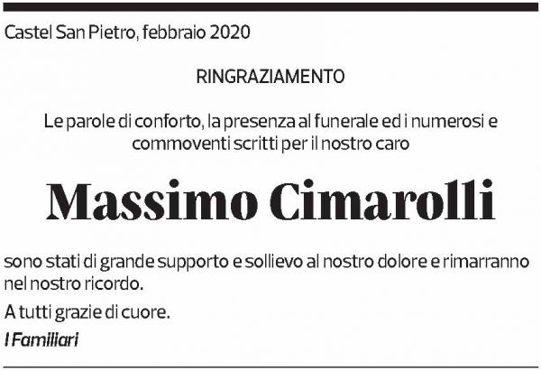 Annuncio funebre Massimo Cimarolli