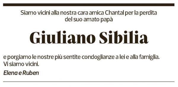 Annuncio funebre Giuliano Sibilia