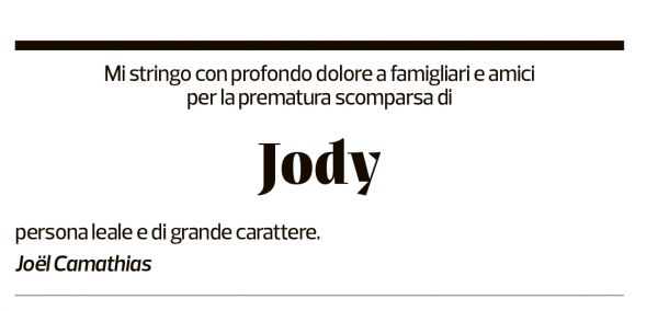 Annuncio funebre Jody Grandi