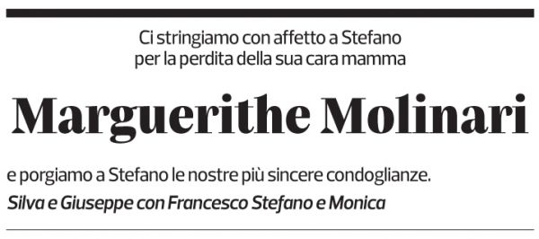 Annuncio funebre Marguerithe Molinari-zeller