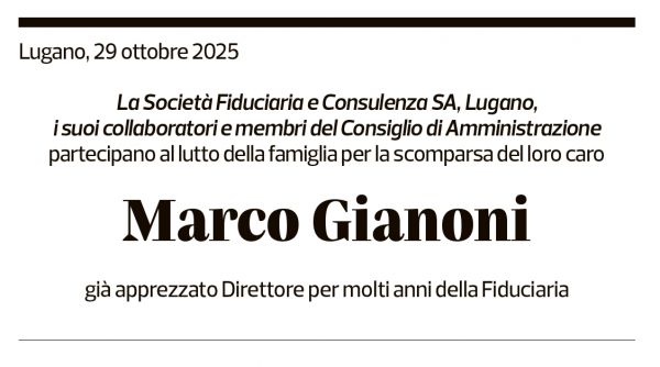 Annuncio funebre Marco Gianoni